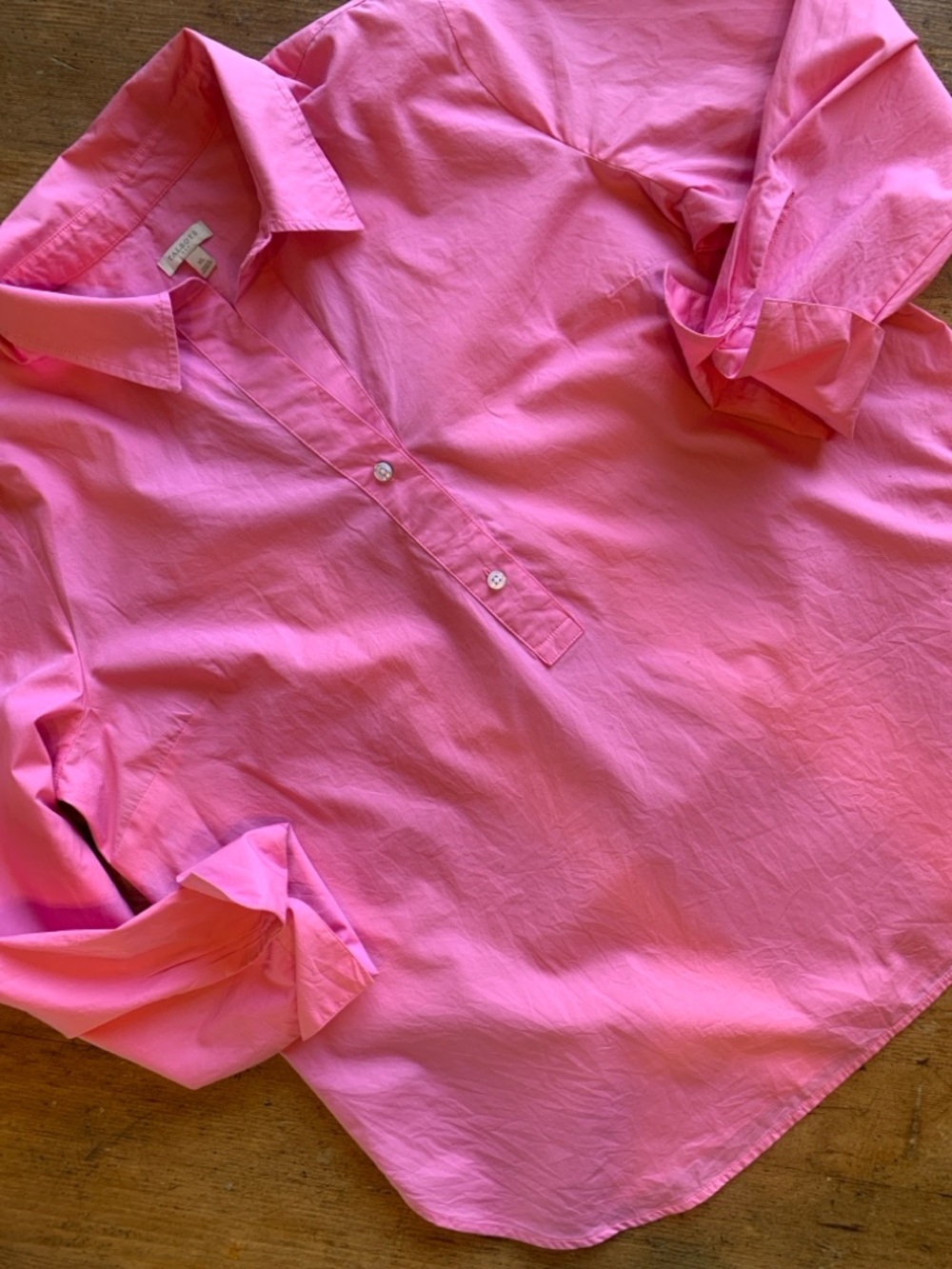 Talbots Bright Pink Popover Shirt